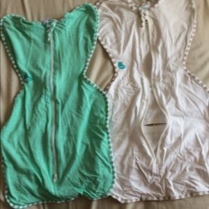 2x Love to Dream swaddleup lite light small green
